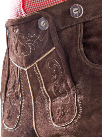 Edelnice Lederhose in Dunkelbraun