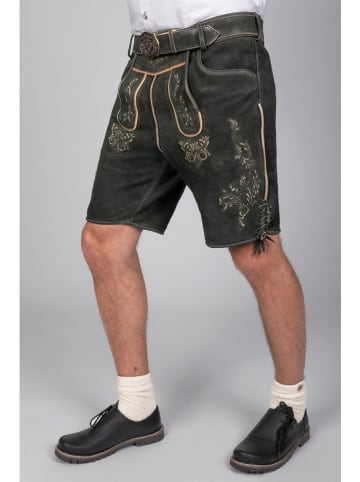 Edelnice Lederhose "Friedl" in Dunkelgrün