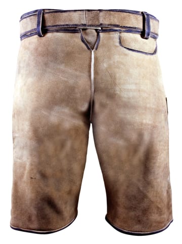 Edelnice Lederhose "Toni" in Hellbraun/ Blau