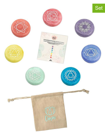 moses. 7er-Set: Chakrensteine ''Omm for you'' in Bunt - Ø 3,5 cm