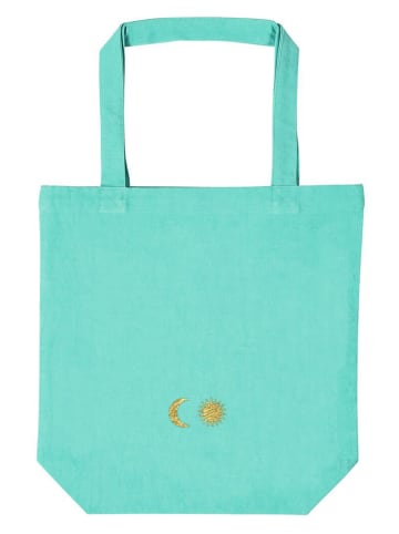 moses. Einkaufstasche "Omm for you" in Türkis - (B)37 x (H)38 x (T)13 cm