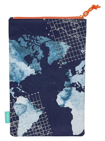 moses. Kosmetiktasche ''Fernweh World'' in Dunkelblau - (L)30 x (B)19 cm