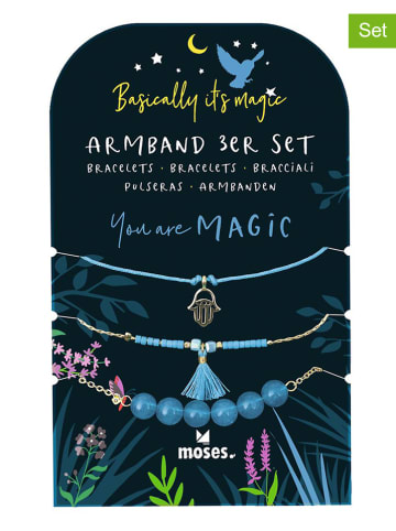 moses. 3er-Set: Armbänder in Hellblau - (L)23 cm