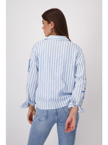 monari Blouse lichtblauw/wit