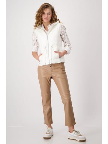 monari Doorgestikte bodywarmer beige