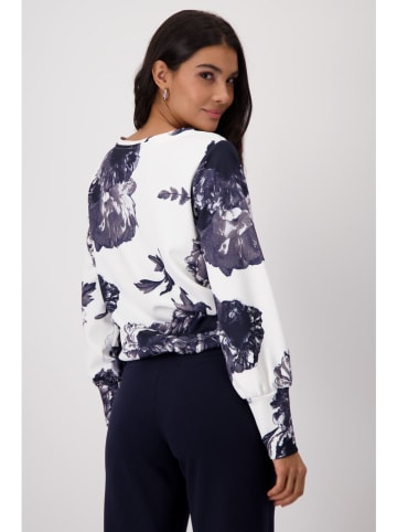 monari Sweatshirt in Dunkelblau/ Weiß