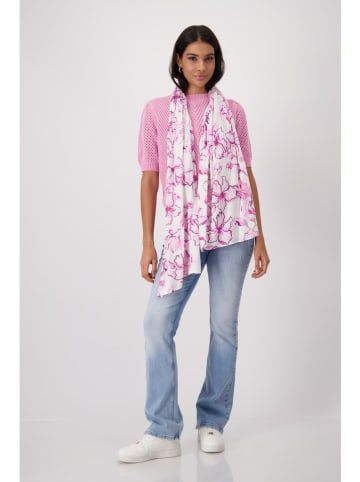 monari Sjaal lichtroze/wit