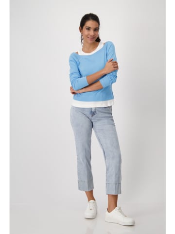 monari Blouse lichtblauw/wit