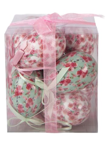 Clayre&Eef 9er-Set: Dekoanhänger "Ei" in Rosa/ Mint - Ø 5 cm