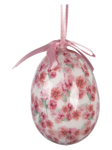 Clayre&Eef Zawieszki dekoracyjne (9 szt.) "Egg" w kolorze jasnoróżowo-miętowym - Ø 5 cm