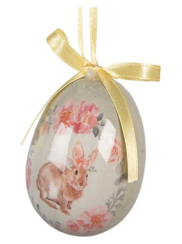 Clayre&Eef 9-delige set: decohanger "Ei" lichtroze/crème/roze - Ø 5 cm