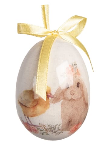 Clayre&Eef 9-delige set: decohanger "Ei" geel/lichtblauw/lichtroze - Ø 5 cm