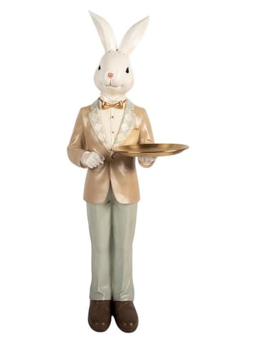 Clayre&Eef Decofiguur ''Konijntje'' wit/beige/grijs - (B)20 x (H)56 x (D)20 cm