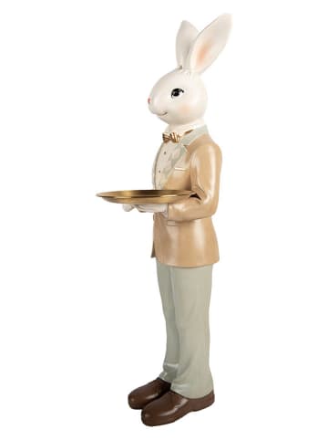 Clayre&Eef Decofiguur ''Konijntje'' wit/beige/grijs - (B)20 x (H)56 x (D)20 cm