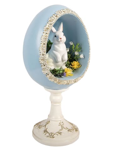 Clayre&Eef Decofiguur ''Ei'' lichtblauw/wit - (B)13 x (H)28 x (D)12 cm