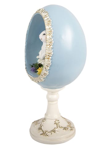 Clayre&Eef Figurka dekoracyjna "Egg" w kolorze błękitno-białym - 13 x 28 x 12 cm
