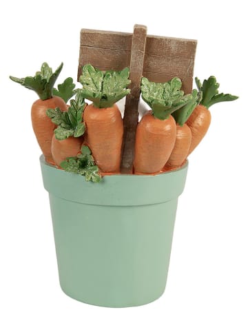 Clayre&Eef Decofiguur ''Konijntje'' groen/oranje - (B)21 x (H)28 x (D)20 cm