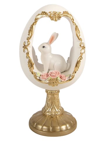 Clayre&Eef Decofiguur ''Ei'' goudkleurig/wit - (B)12 x (H)22 x (D)11 cm