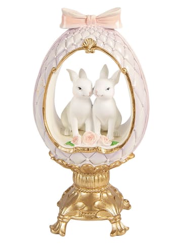 Clayre&Eef Decofiguur ''Ei'' goudkleurig/wit/lichtroze - (B)17 x (H)31 x (D)12 cm