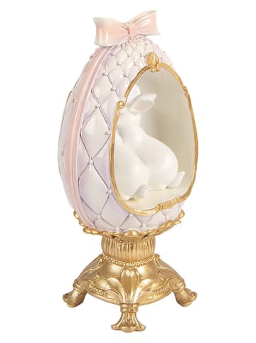 Clayre&Eef Dekofigur ''Ei'' in Gold/ Weiß/ Rosa - (B)17 x (H)31 x (T)12 cm