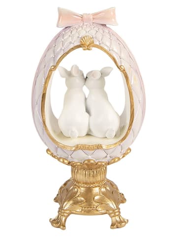 Clayre&Eef Dekofigur ''Ei'' in Gold/ Weiß/ Rosa - (B)17 x (H)31 x (T)12 cm