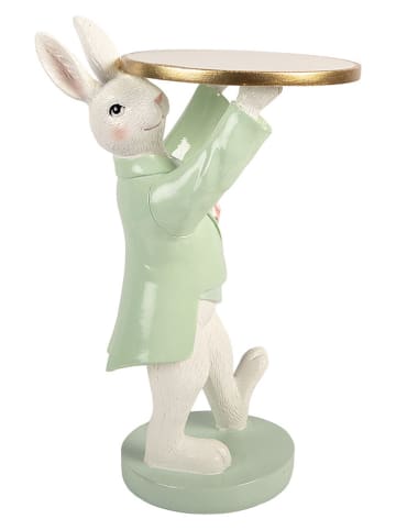 Clayre&Eef Dekofigur ''Kaninchen'' in Grün/ Weiß/ Gold - (B)19 x (H)28 x (T)14 cm