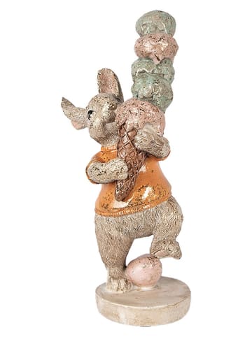 Clayre&Eef Dekofigur ''Kaninchen'' in Creme/ Gold/ Orange - (B)16 x (H)28 x (T)10 cm