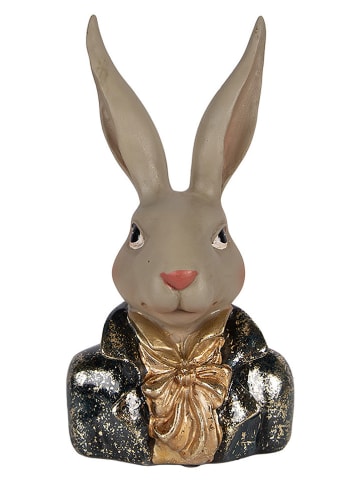 Clayre&Eef Decofiguur ''Konijntje'' beige/zwart - (B)13 x (H)23 x (D)10 cm