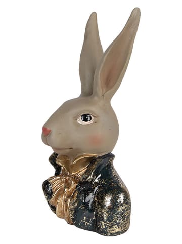 Clayre&Eef Decofiguur ''Konijntje'' beige/zwart - (B)13 x (H)23 x (D)10 cm