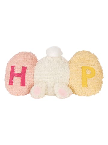 Clayre&Eef Kissen ''Kaninchen'' in Creme/ Rosa/ Gelb - (B)36 x (H)20 x (T)12 cm