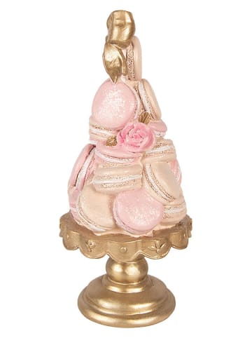 Clayre&Eef Decofiguur ''Taart'' lichtroze/goudkleurig - (H)29 x Ø 13 cm