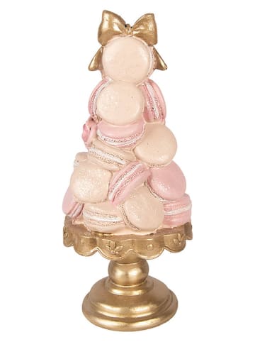 Clayre&Eef Figurka dekoracyjna "Cake" w kolorze złoto-jasnoróżowym - wys. 29 x Ø 13 cm
