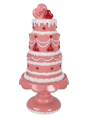 Clayre&Eef Decofiguur ''Taart'' lichtroze - (H)33 x Ø 16 cm