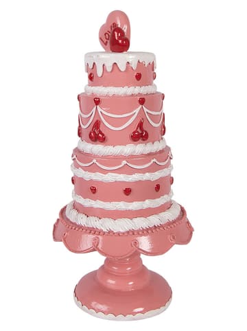 Clayre&Eef Decofiguur ''Taart'' lichtroze - (H)33 x Ø 16 cm