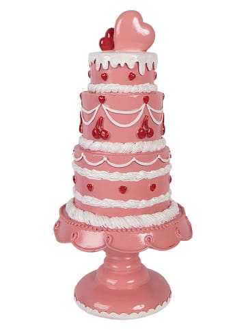 Clayre&Eef Dekofigur ''Torte'' in Rosa - (H)33 x Ø 16 cm