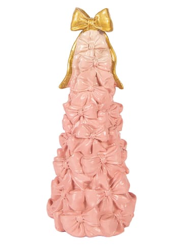 Clayre&Eef Figurka dekoracyjna "Cake" w kolorze złoto-jasnoróżowym - wys. 29 x Ø 12 cm