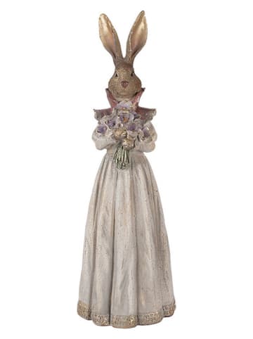 Clayre&Eef Dekofigur ''Kaninchen'' in Gold/ Creme - (B)18 x (H)53 x (T)16 cm