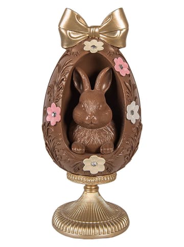 Clayre&Eef Decofiguur ''Ei'' bruin/goudkleurig - (H)26 x Ø 12 cm