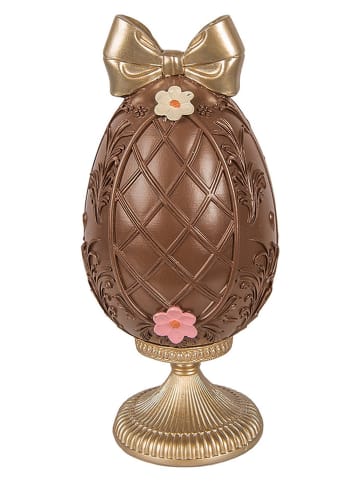 Clayre&Eef Decofiguur ''Ei'' bruin/goudkleurig - (H)26 x Ø 12 cm