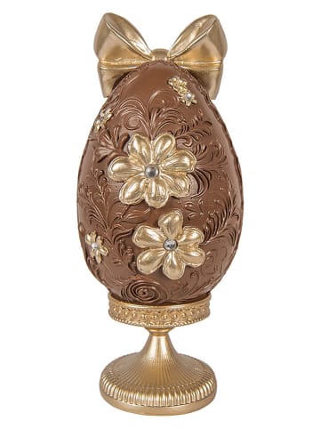 Clayre&Eef Decofiguur ''Ei'' bruin/goudkleurig - (B)10 x (H)21 x (D)9 cm