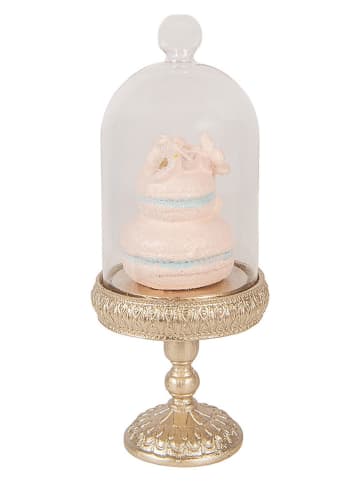 Clayre&Eef Dekoracja "Glass Dome" w kolorze złoto-jasnoróżowym - wys. 17 x Ø 7 cm