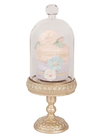 Clayre&Eef Deco-object ''Stolp'' goudkleurig/lichtblauw/lichtroze - (H)17 x Ø 7 cm