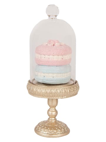 Clayre&Eef Deco-object ''Stolp'' goudkleurig/lichtroze/lichtblauw - (H)17 x Ø 7 cm