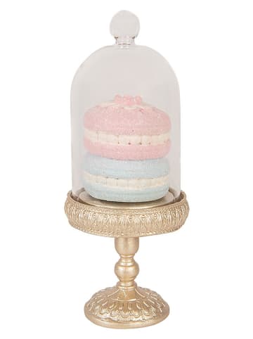 Clayre&Eef Deco-object ''Stolp'' goudkleurig/lichtroze/lichtblauw - (H)17 x Ø 7 cm