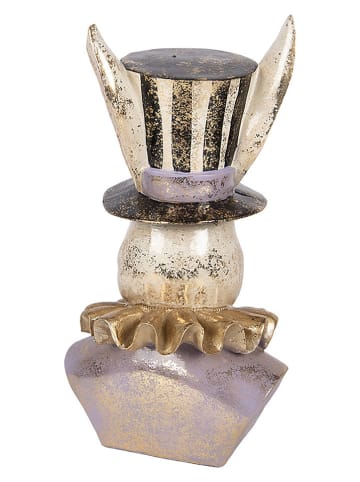 Clayre&Eef Decofiguur ''Konijntje'' crème/goudkleurig/grijs - (B)14 x (H)27 x (D)12 cm