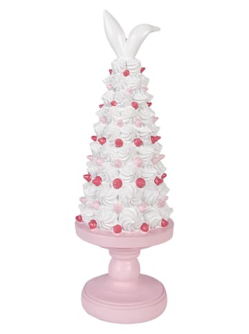 Clayre&Eef Dekofigur ''Torte'' in Rosa/ Weiß - (H)39 x Ø 14 cm