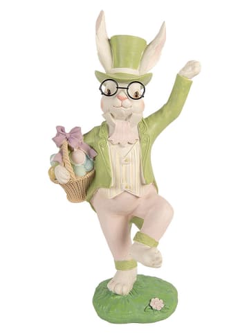 Clayre&Eef Dekofigur ''Kaninchen'' in Grün/ Weiß - (B)19 x (H)36 x (T)15 cm