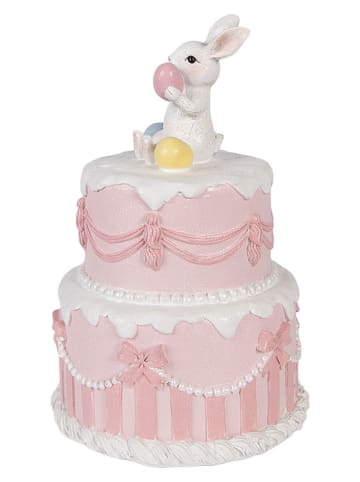 Clayre&Eef Decofiguur ''Taart'' lichtroze/wit - (H)28 x Ø 18 cm