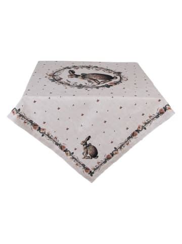 Clayre&Eef Tafelkleed crème/bruin - (L)100 x (B)100 cm