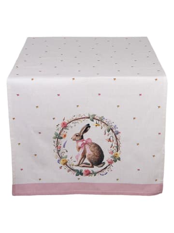 Clayre&Eef Tischläufer in Creme/ Rosa - (L)140 x (B)50 cm